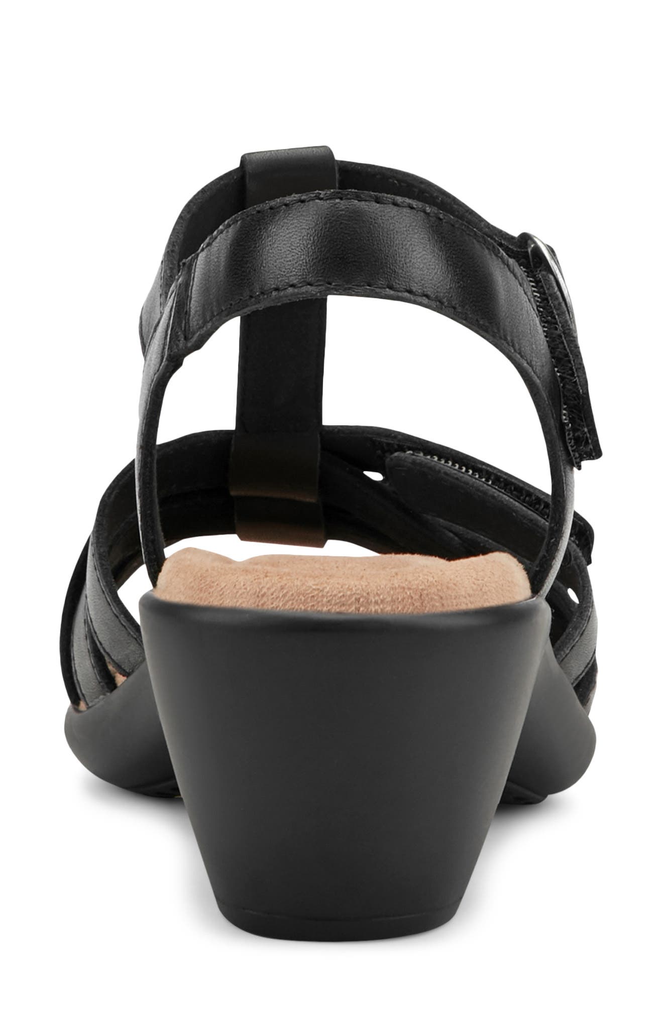Easy Spirit Clarra T-Strap Sandal, Alternate, color, Black