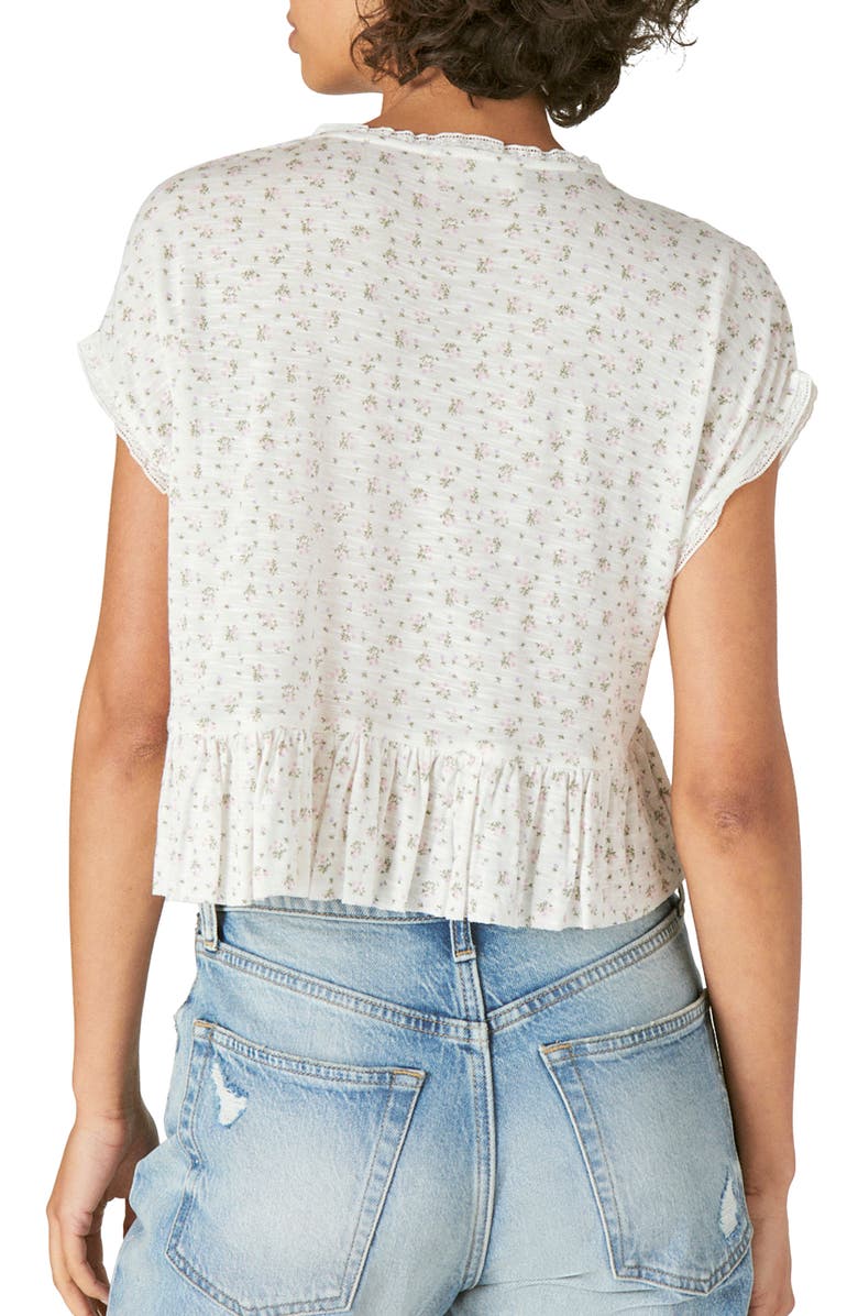 Lucky Brand Peplum Top, Alternate, color, Cream Multi