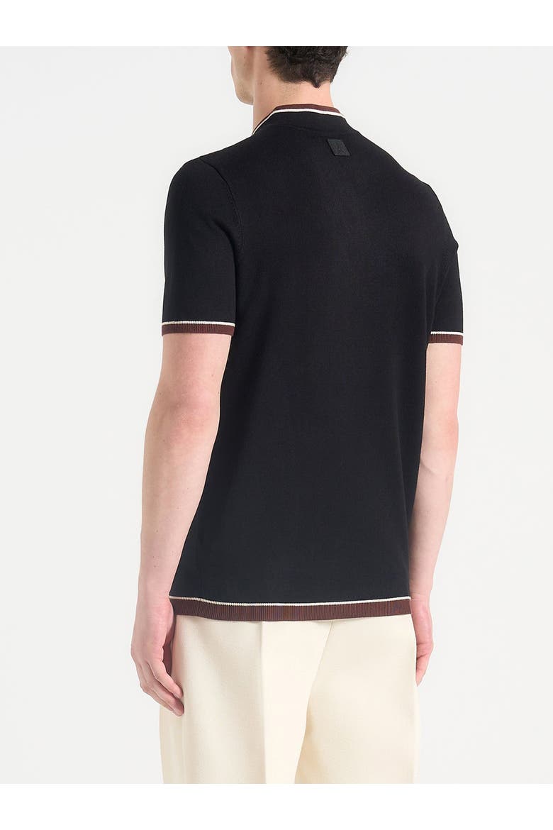 Clement Crew Neck Zip Polo Shirt, Alternate, color, Black