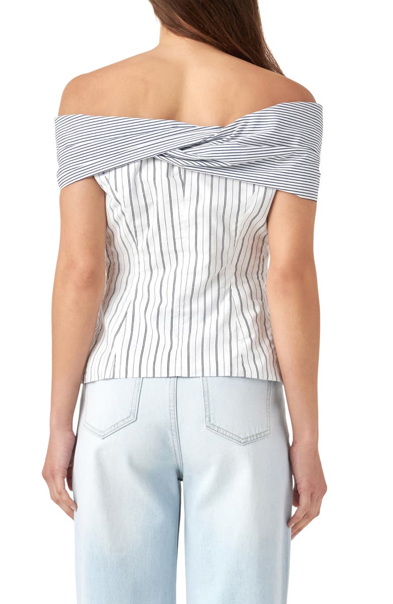 English Factory Stripe Off the Shoulder Blouse, Alternate, color, 