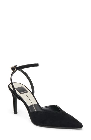 Dolce Vita Keisha Ankle Strap Pump In Onyx Suede