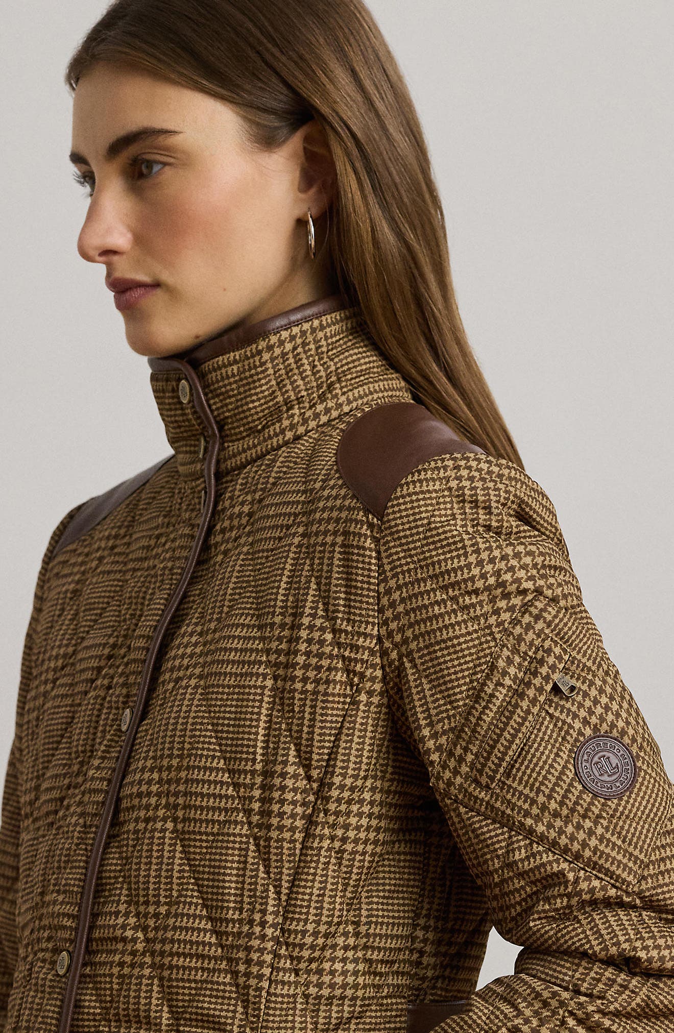 Женские куртки Lauren Ralph Lauren Houndstooth Quilted Barn Jacket — фото 5