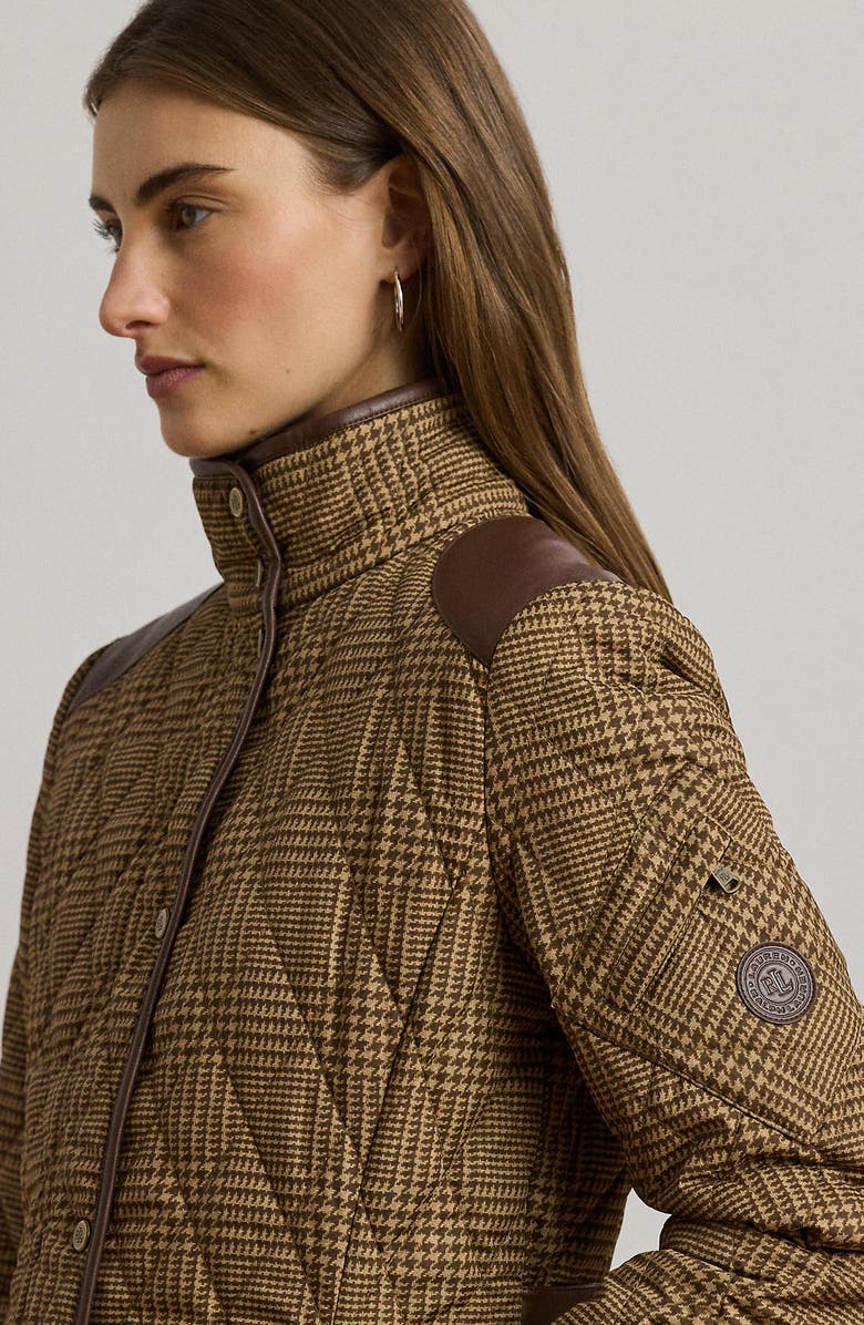 Lauren Ralph Lauren Houndstooth Quilted Barn Jacket, Alternate, color,