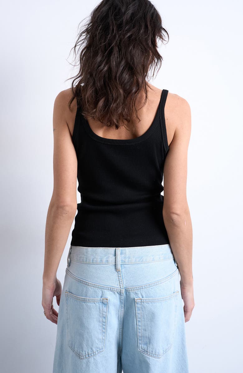 Topshop Scoop Neck Stretch Cotton Rib Tank, Alternate, color, 