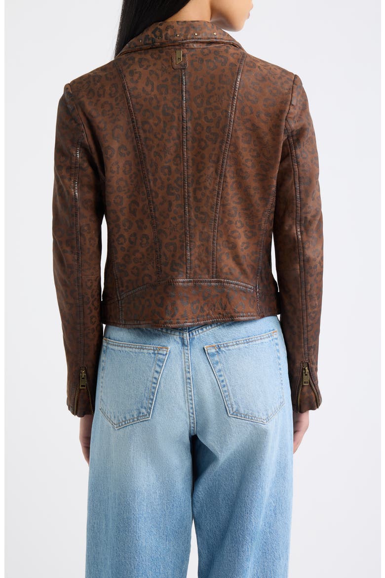Nyxa RF Leopard Print Suede Leather Jacket, Alternate, color, WHISKEY