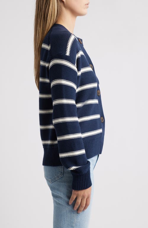 Shop Caslon ® Stripe Pima Cotton Cardigan