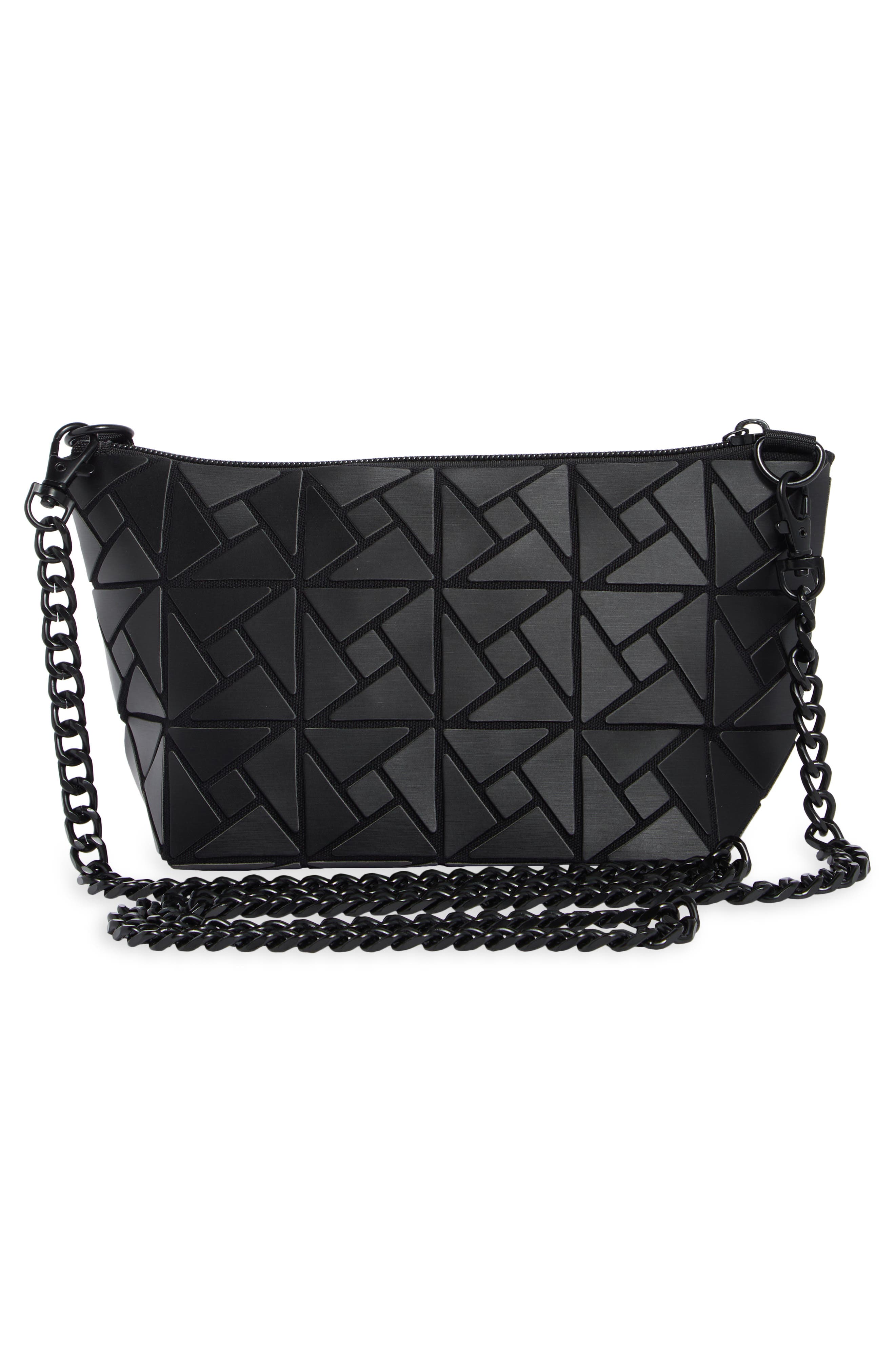 PATRIZIA LUCA Box Pattern Faux Leather Clutch, Alternate, color, Matte Black