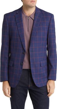 DANIEL HECHTER Windowpane Check Wool Blazer
