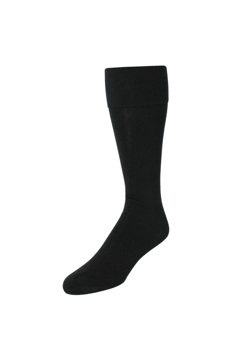 Chevalier Solid Over-The-Calf Pima Cotton Socks, Main, color, Black