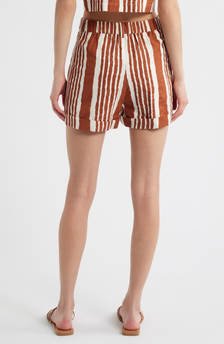 Cleobella Niko Stripe Cotton & Linen Shorts, Alternate, color, Vecchio Stripe Print