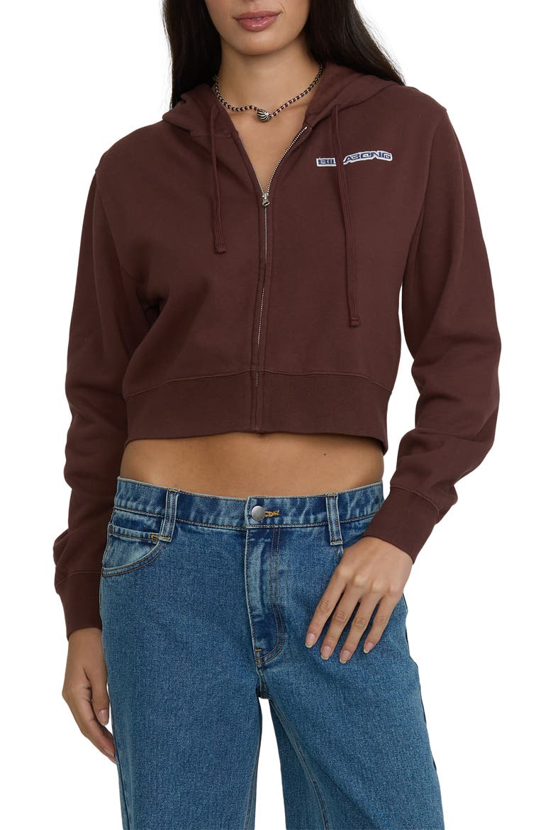 Star Crossed Embroidered Zip Hoodie, Main, color, TEAK