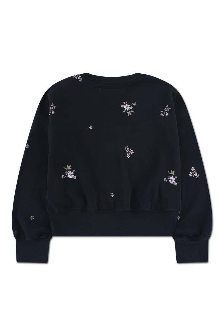 Kids' Floral Print Cotton Blend Sweatshirt, Alternate, color, ANTHRACITE