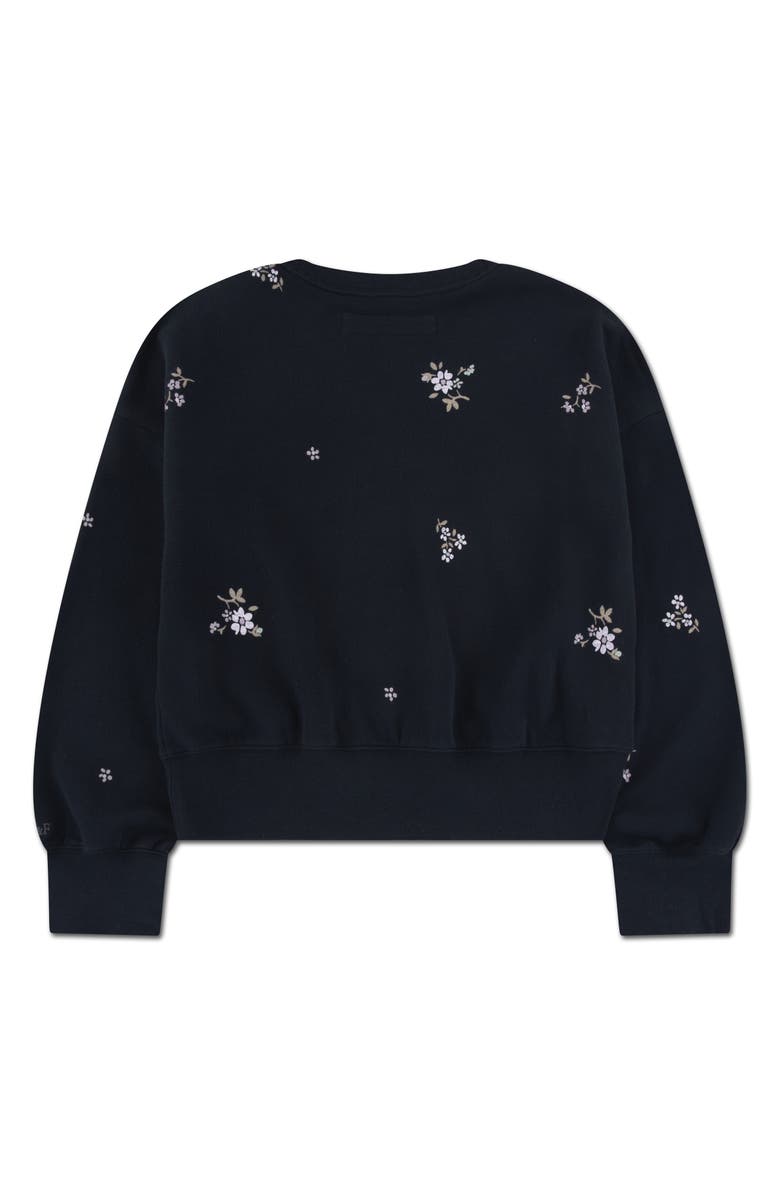 abercrombie kids Kids' Floral Print Cotton Blend Sweatshirt, Alternate, color, Anthracite