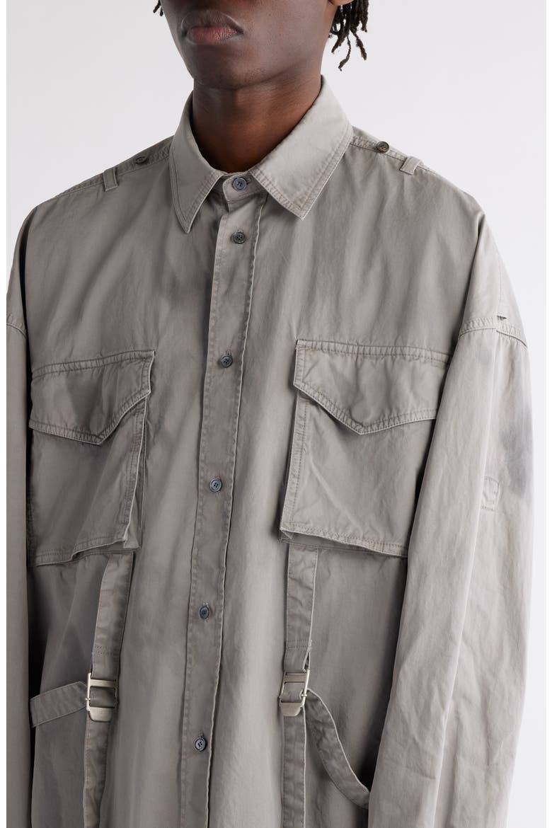 Cotton Utility Shirt, Alternate, color, MID GREY