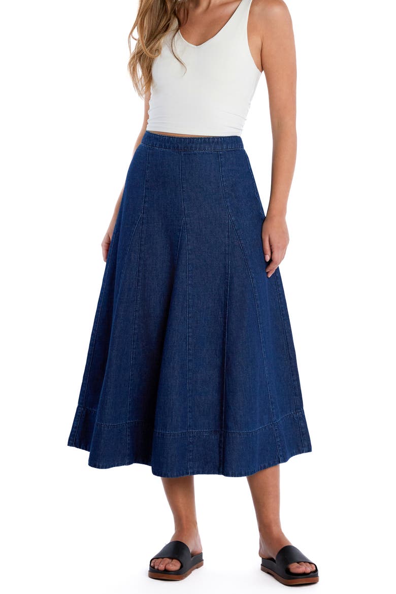 Brilliant Denim Maxi Skirt, Alternate, color, RICH BLUE
