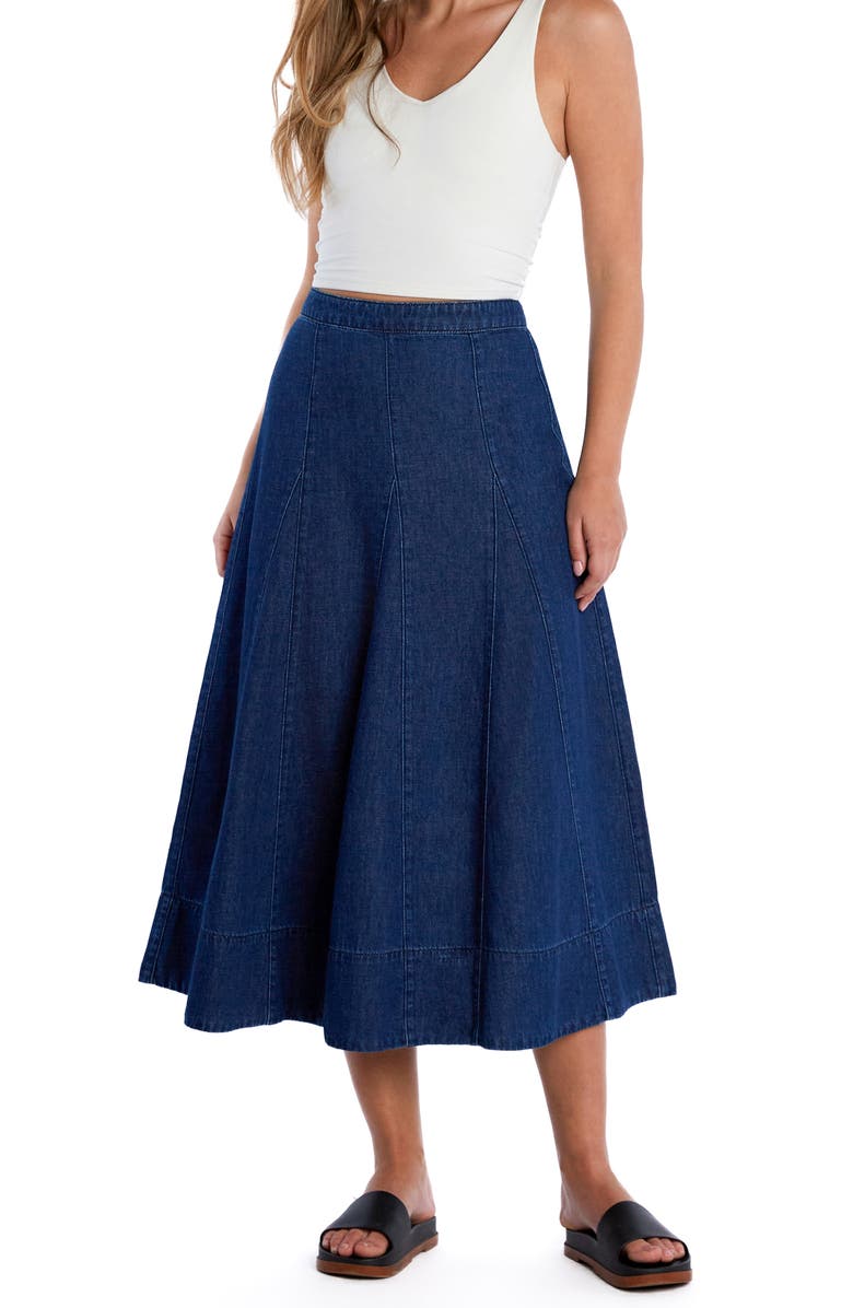 Wash Lab Denim Brilliant Denim Maxi Skirt, Alternate, color, Rich Blue