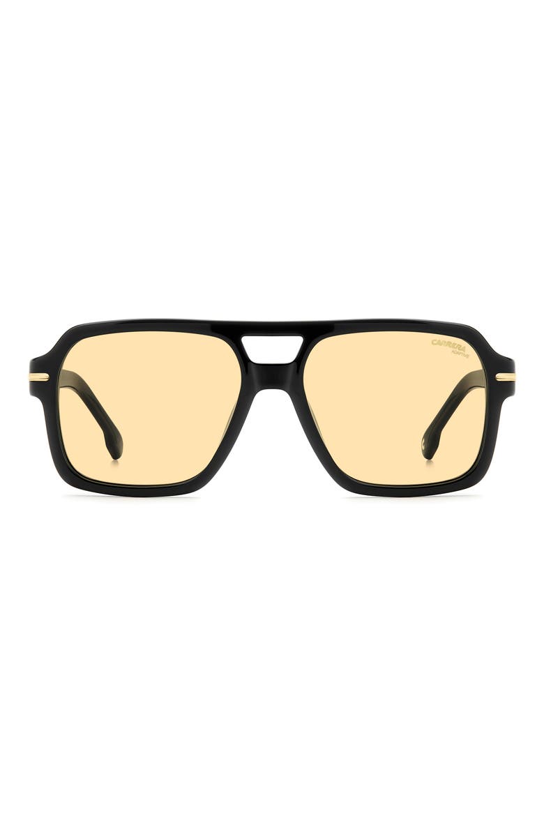 56mm Square Sunglasses, Main, color, BLACK/ YELLOW