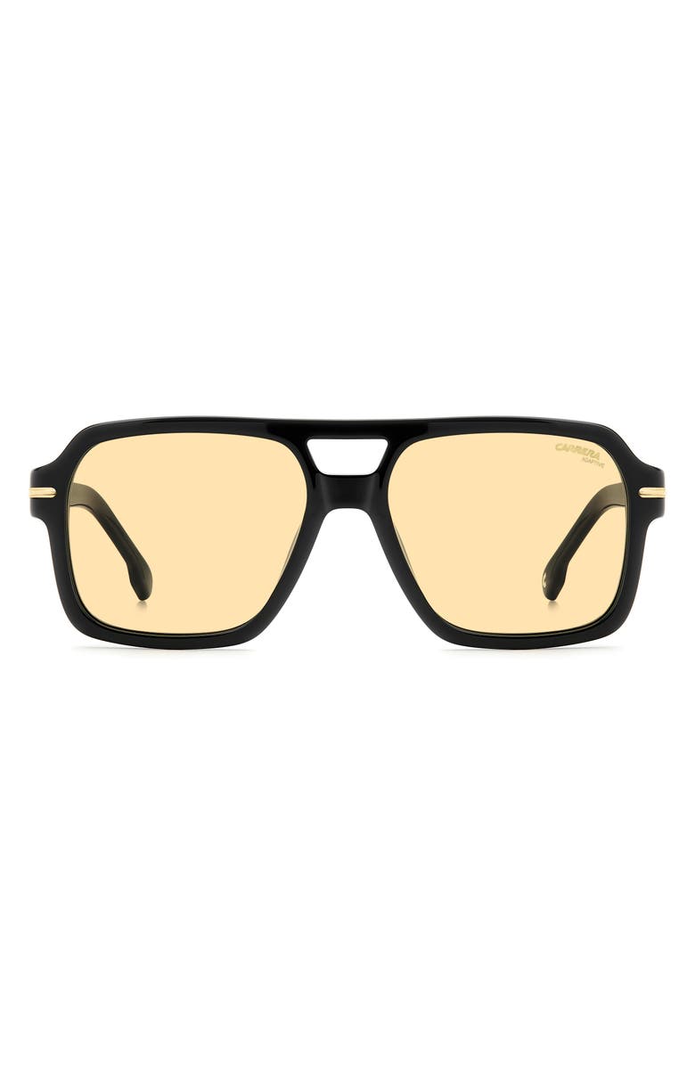 Carrera Eyewear 56mm Square Sunglasses, Main, color, Black/ Yellow