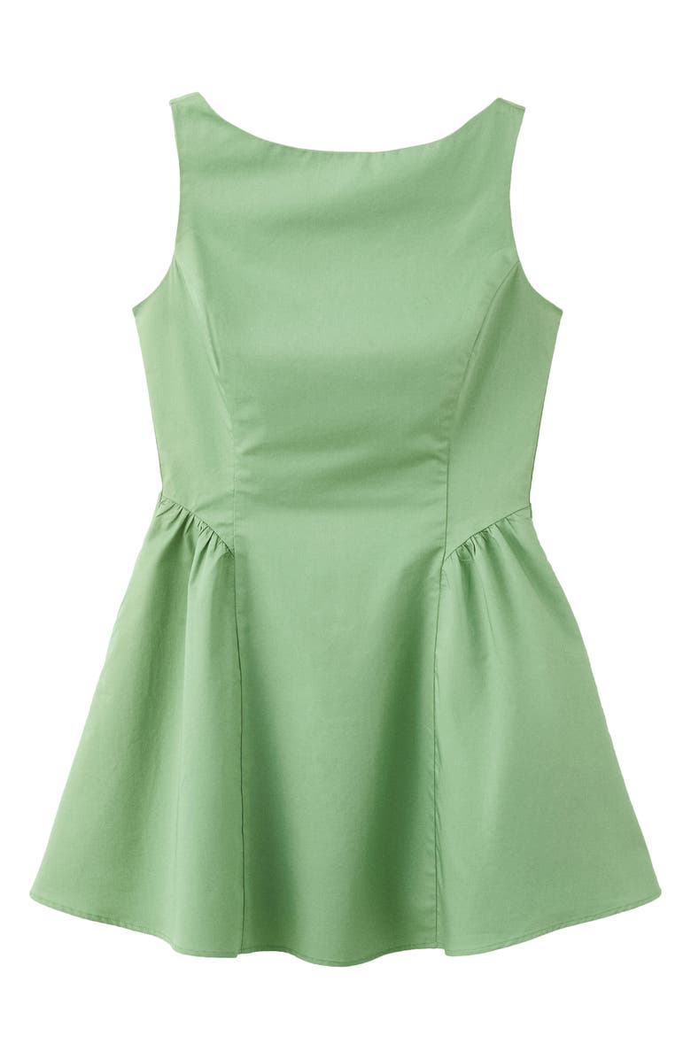 MANGO Sleeveless Scoop Back Fit & Flare Cotton Minidress, Alternate, color, 