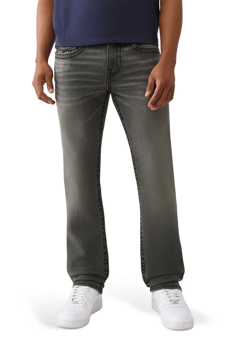 Ricky Stud T-Flap Straight Leg Jeans, Main, color, GREY SMORES