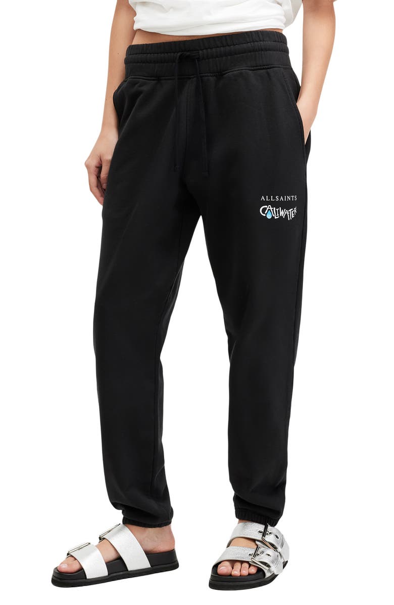 AllSaints x Caliwater<sup>®</sup> Cotton Joggers, Main, color, Jet Black