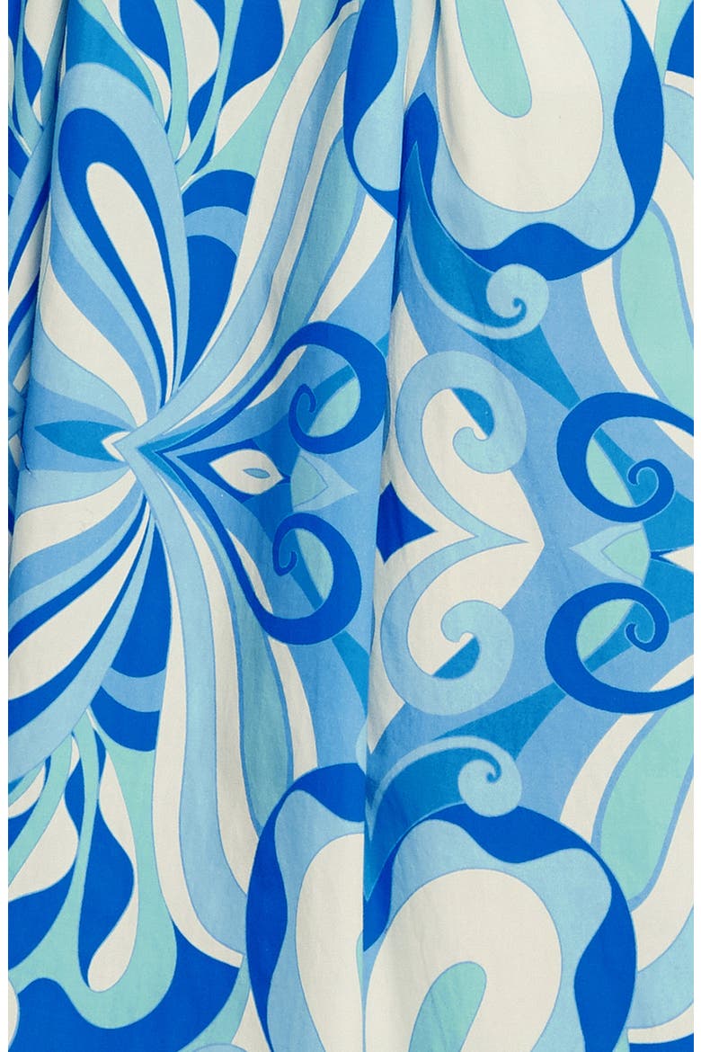 Print Cotton Maxi Skirt, Alternate, color, BLUE