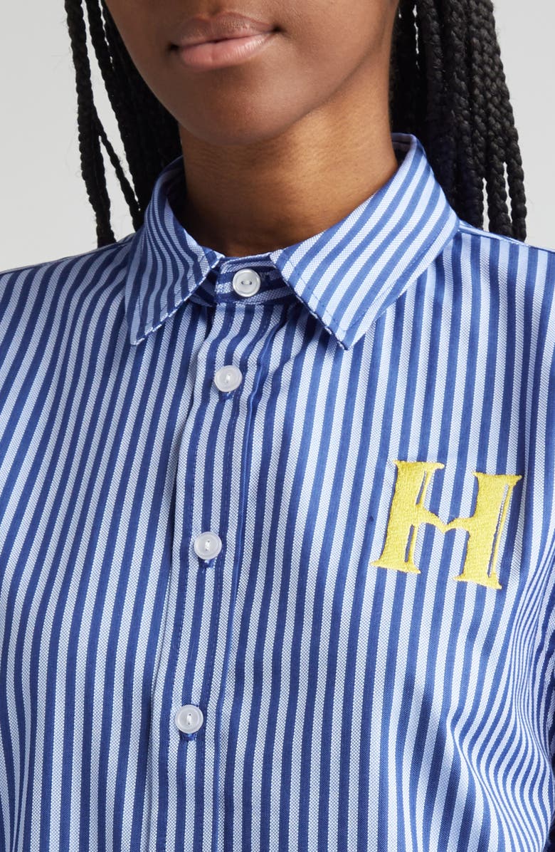HOUSE OF AAMA Embroidered Stripe Button-Up Shirt, Alternate, color,