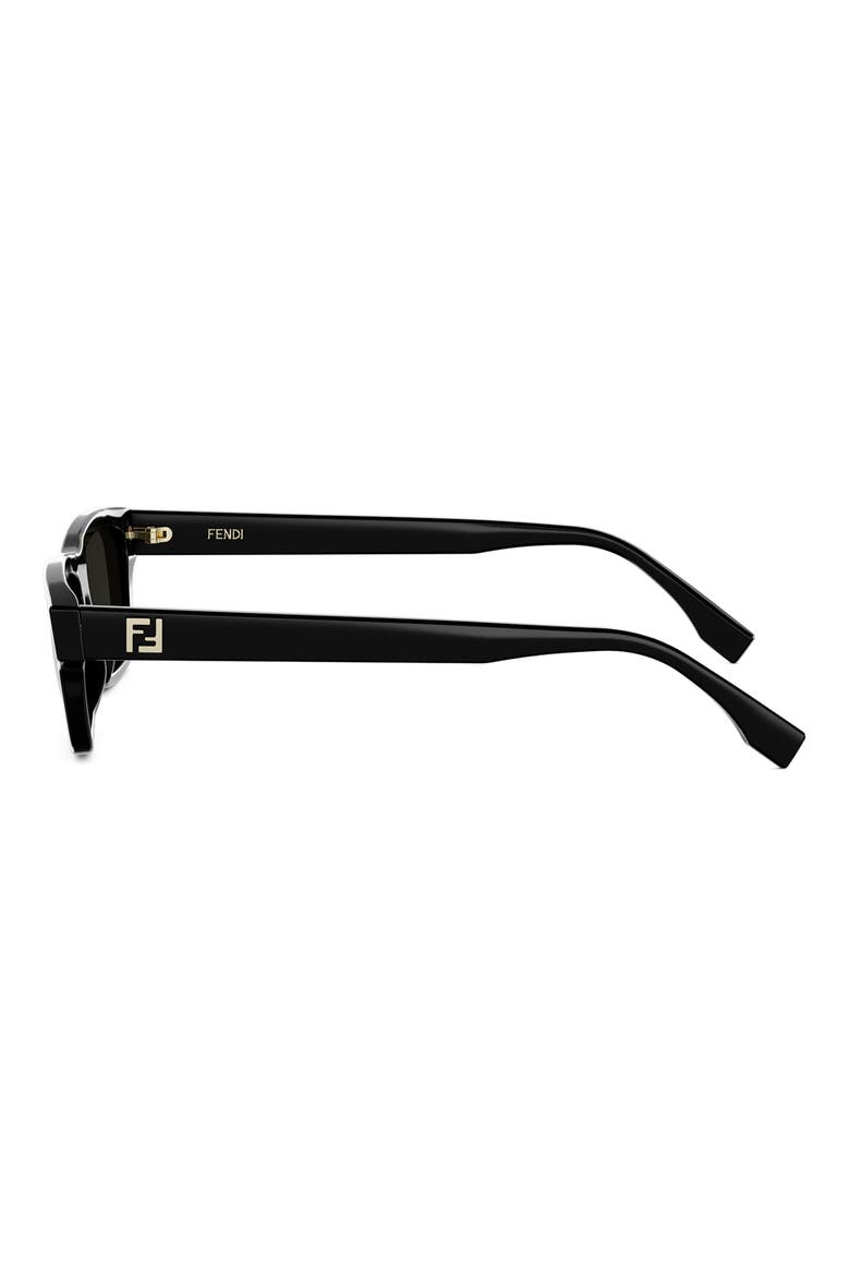 FF Squared 55mm Cat Eye Sunglasses, Alternate, color, SHINY BLACK / SMOKE