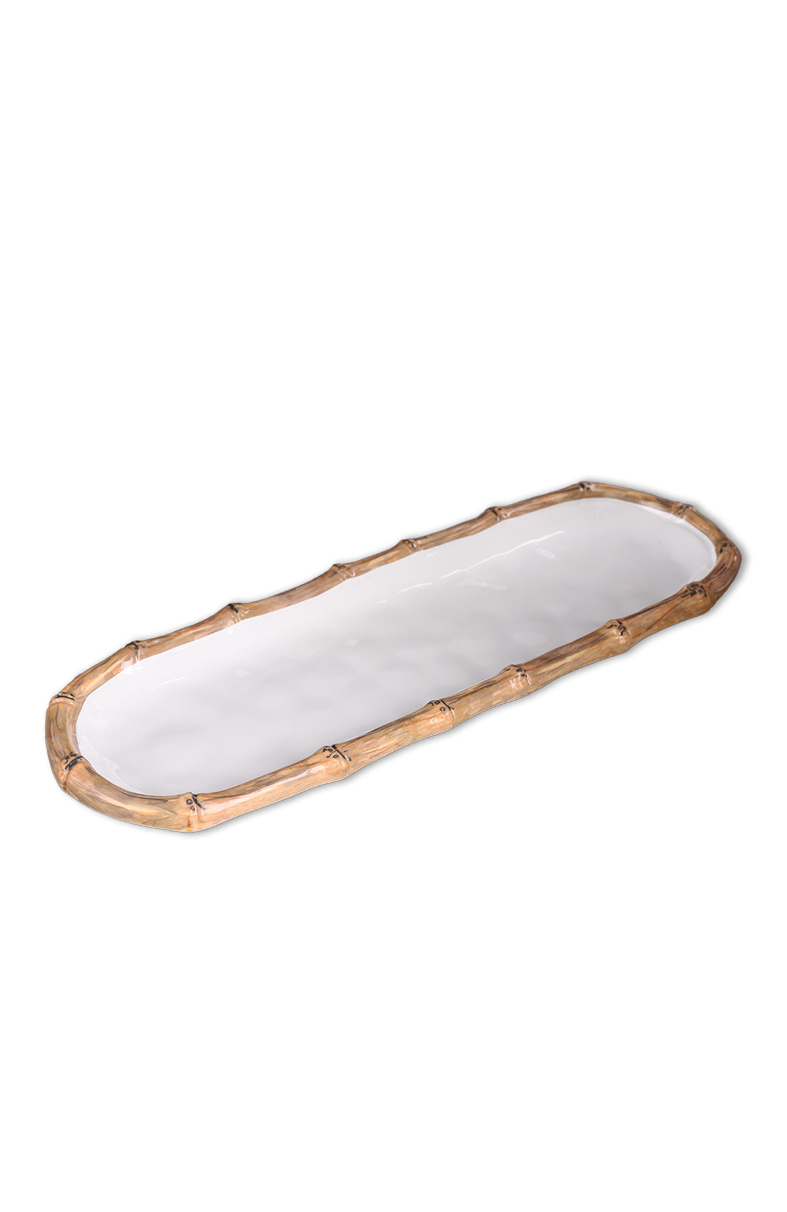 BEATRIZ BALL Collection Vida Cane Baquette Platter - White