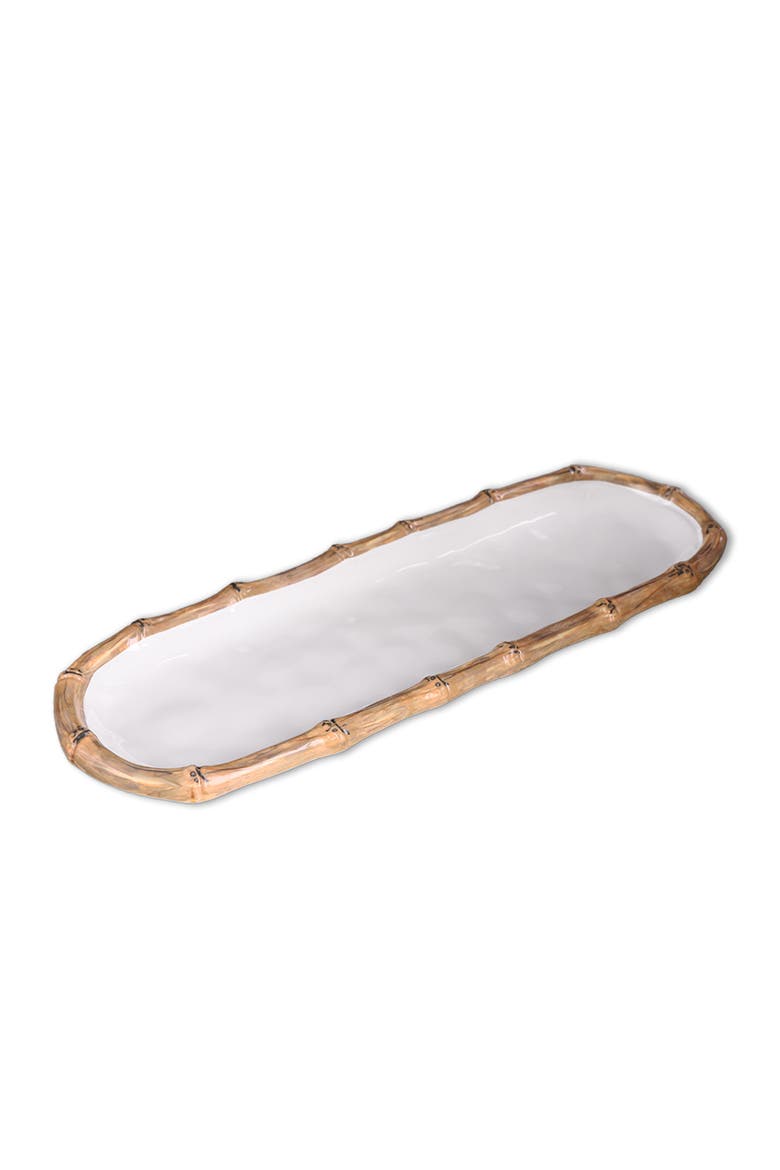 Vida Cane Baquette Platter, Main, color, White