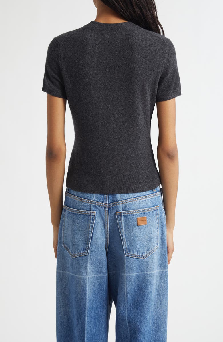 Alexander Wang Logo Wool Knit Top, Alternate, color, Charcoal