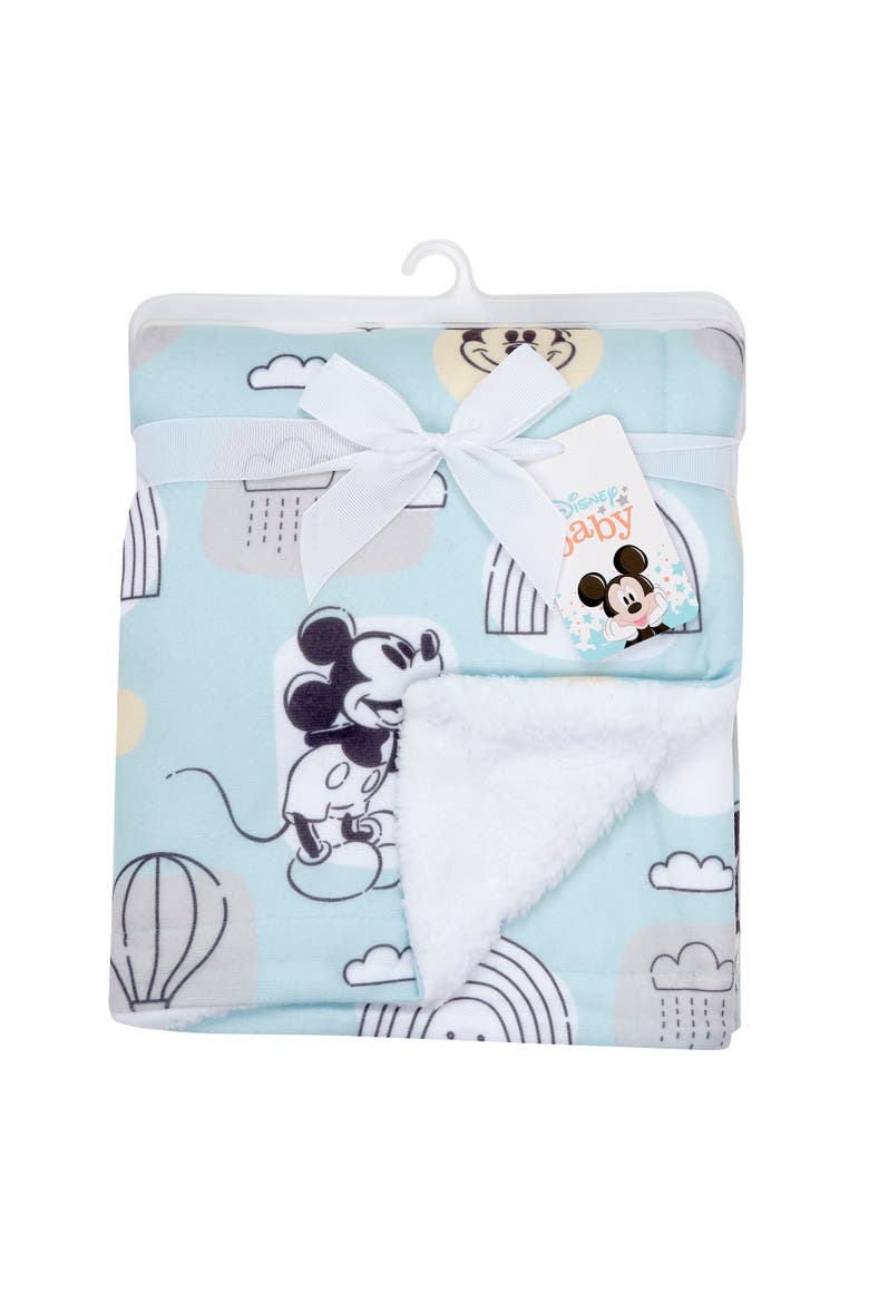 Disney Baby Classic Mickey Mouse Soft Fleece Baby Blanket, Alternate, color, Blue