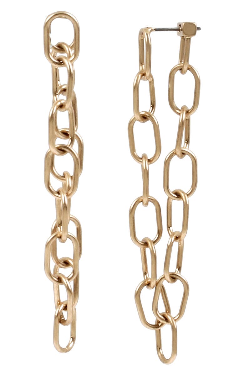 AllSaints Linear Chain Drop Earrings, Main, color,