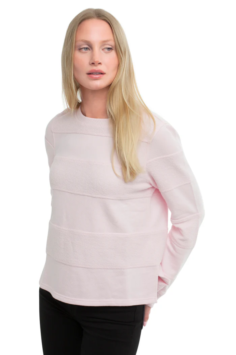 Striped Sweatshirt, Alternate, color, Pinkaboo