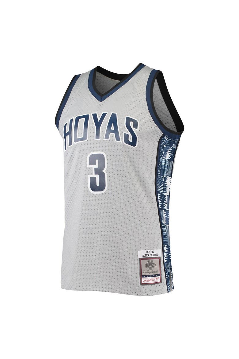 Men's Mitchell & Ness Allen Iverson Gray Georgetown Hoyas 1995/96 Swingman Replica Jersey, Alternate, color, Gray