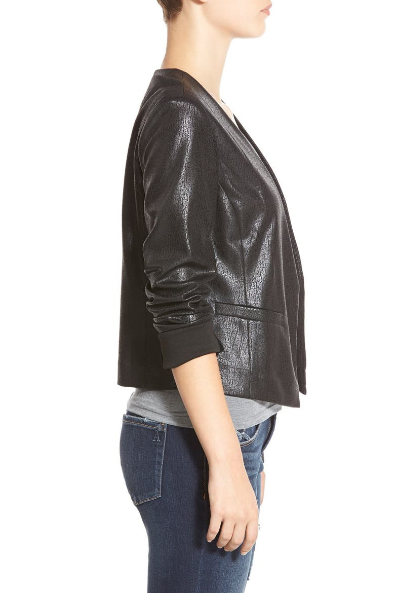 Foiled Blazer, Alternate, color, BLACK