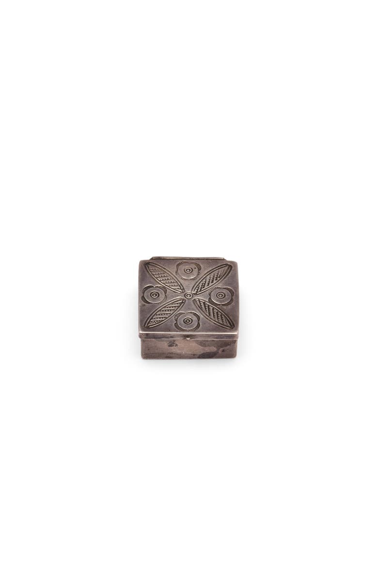 Mini Floral Engraved Box, Main, color, Silver