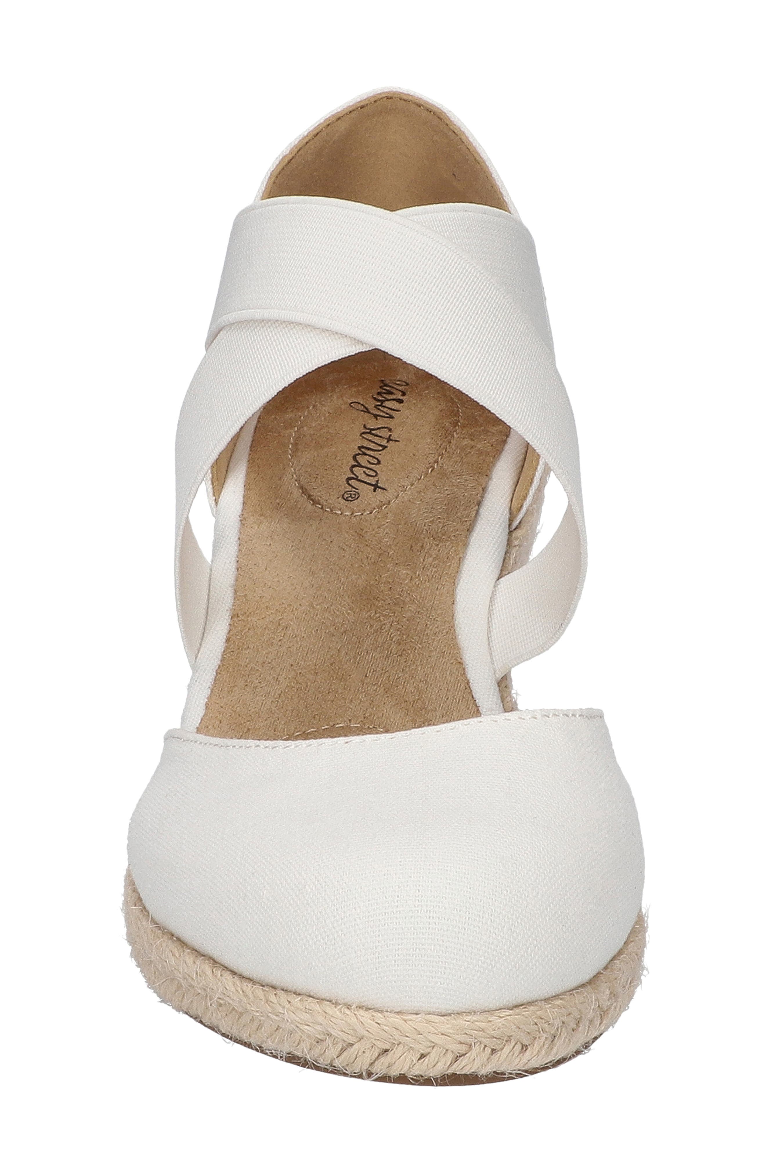 EASY STREET Pari Espadrille Platform Wedge, Alternate, color, White Canvas