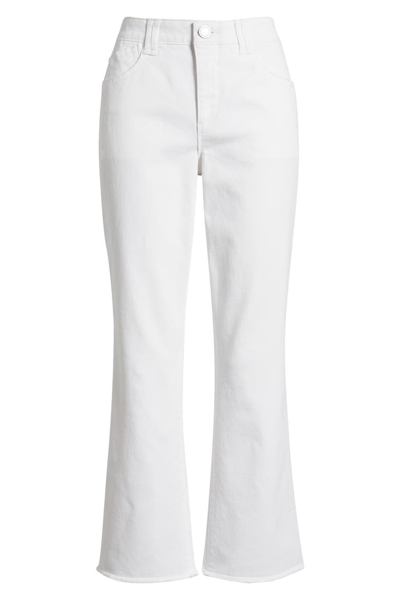 Tatum 'Ab'Solution Frayed High Waist Ankle Flare Jeans, Alternate, color, OPTIC WHITE