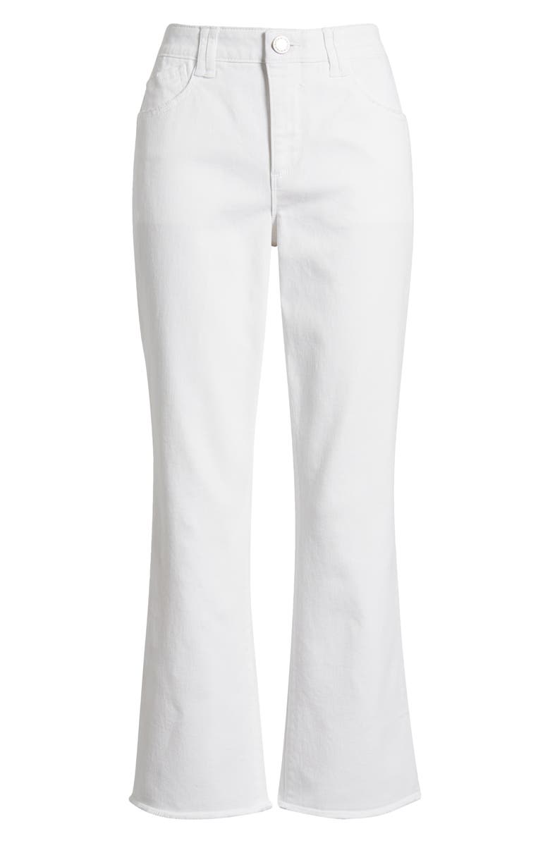 Wit & Wisdom Tatum 'Ab'Solution Frayed High Waist Ankle Flare Jeans, Alternate, color, Optic White