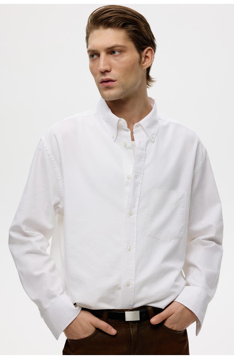 H&M Relaxed Fit Oxford Shirt, Alternate, color, White