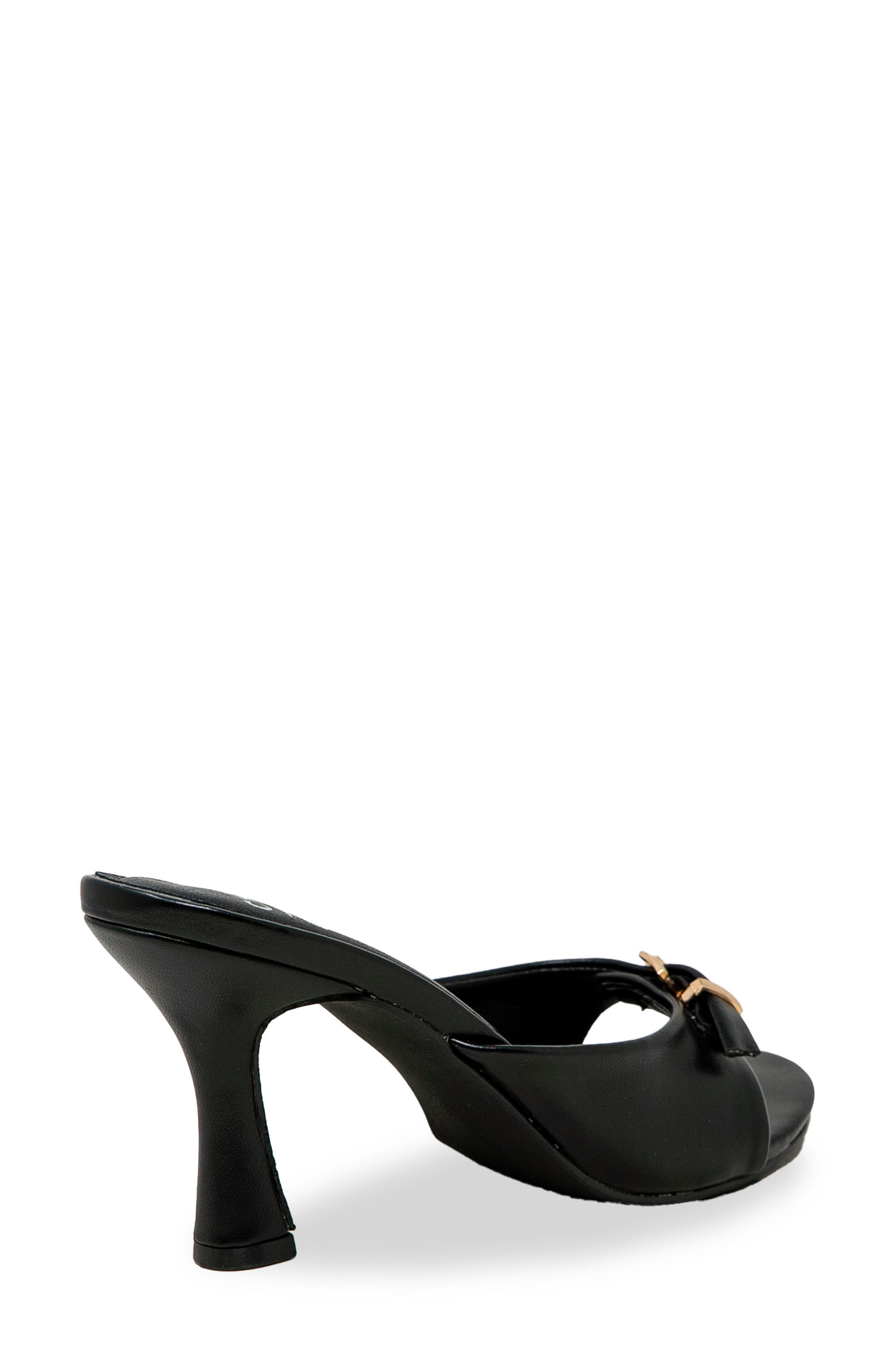 CHASE AND CHLOE Iridessa Buckle Slide Sandal, Alternate, color, Black