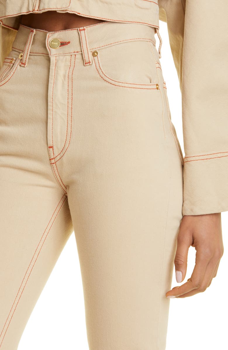 Jacquemus Nimes High Waist Rigid Organic Cotton Bootcut Jeans, Alternate, color, 