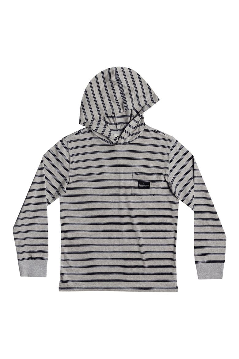 Zermet Stripe Cotton Hoodie, Main, color, LIGHT GREY HEATHER