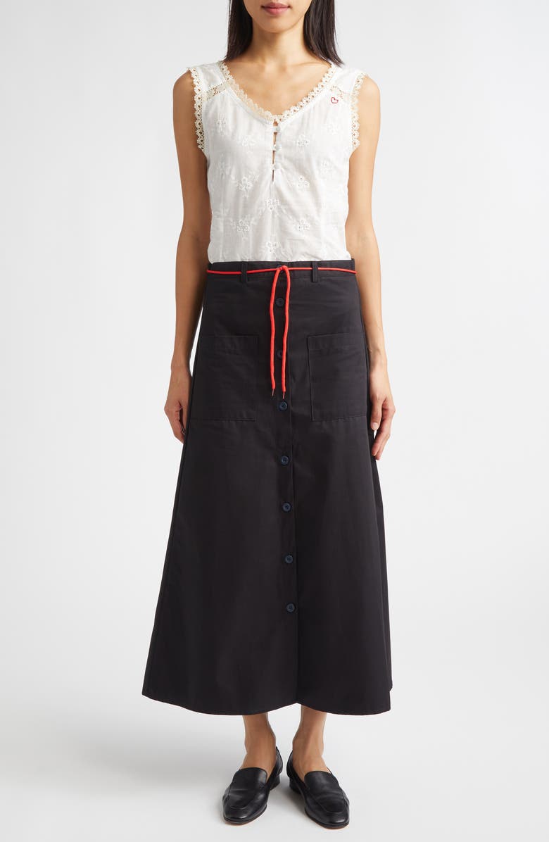 KÚR Vienna Lace Trim Cotton Broderie Anglaise Top, Alternate, color,