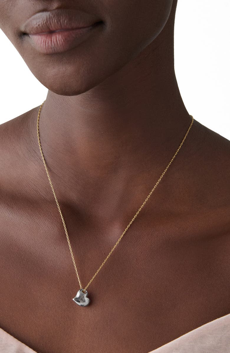 Kate Spade New York heart pendant necklace, Alternate, color, Silver