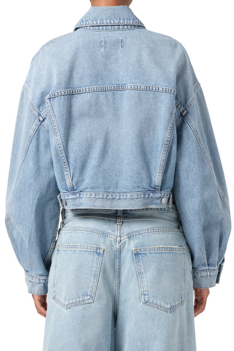 Palmer Crop Denim Jacket, Alternate, color, SPACE (WORN LT BLUE)
