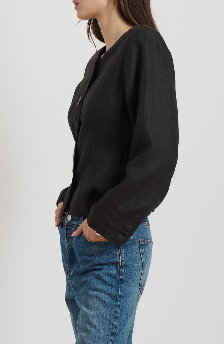 Alex Mill Luna Collarless Linen Jacket, Alternate, color,