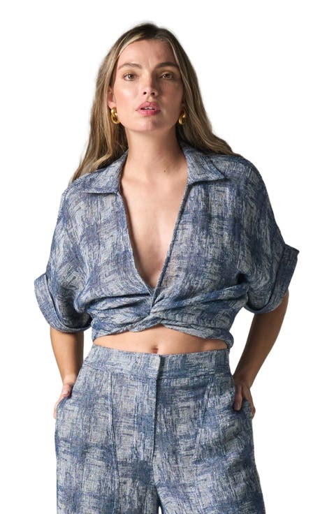Chiara Top in Seaside Gauze