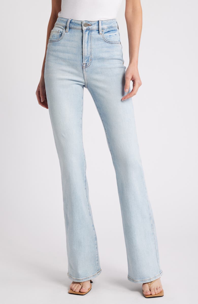 HIDDEN JEANS High Waist Flare Jeans, Main, color, Light Wash